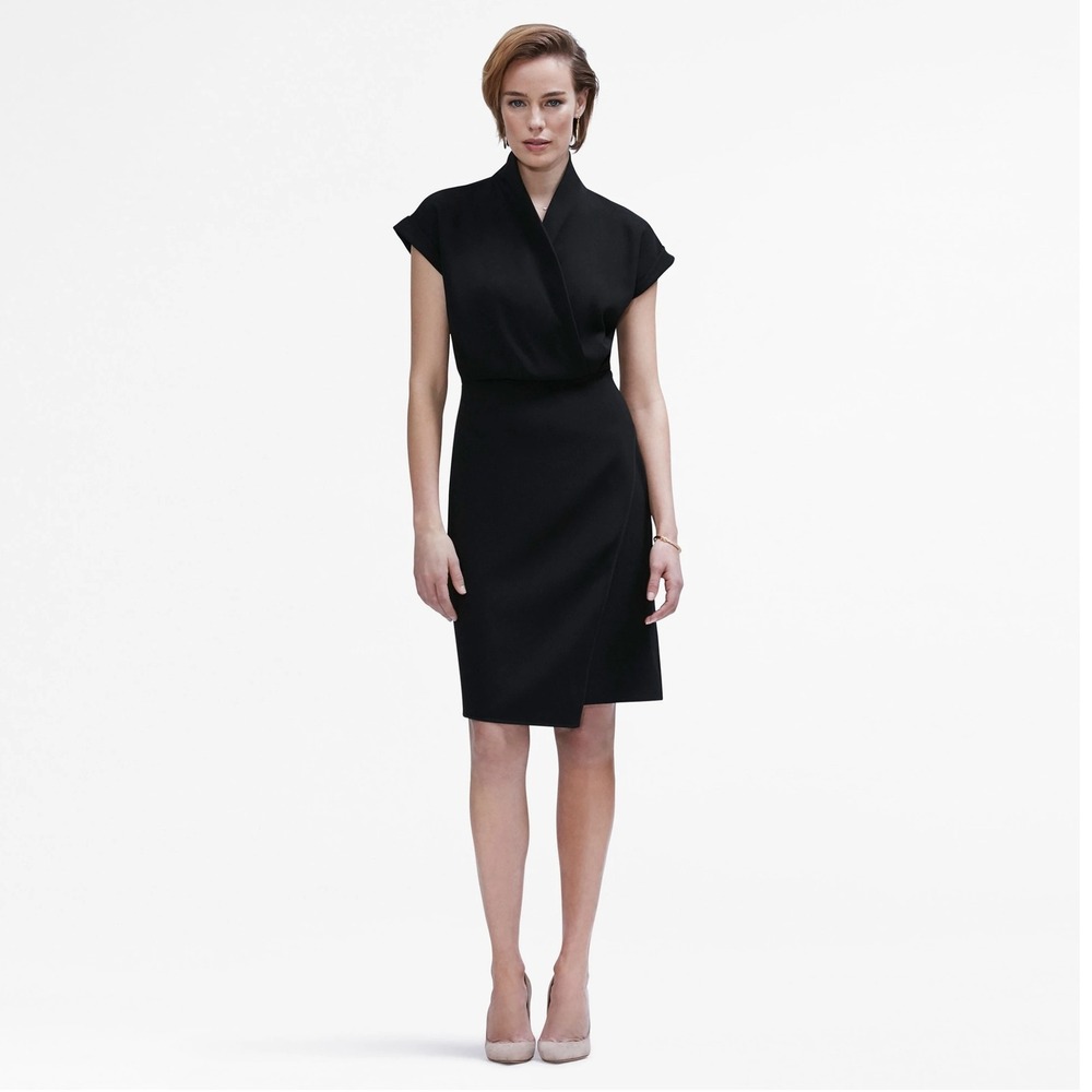 MM La Fleur Tory Dress Faux Wrap Office Black Size 6‎